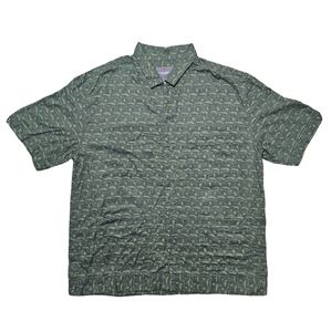 Elite Series Tactical Men's Dark Green Print Collared Button Up Size Large